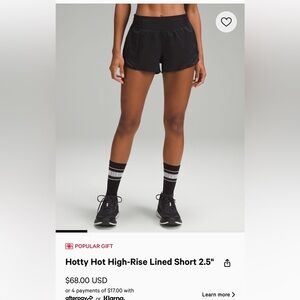 Lululemon hotty hot shorts